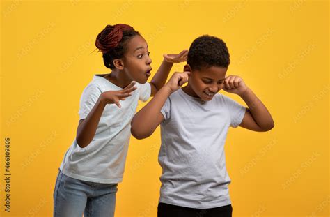 Annoying Older Sister Scolding Her Little Brother Photos Adobe Stock