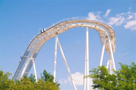 Roller Coaster At The Amusement Park Stock Image Image Of Leisure