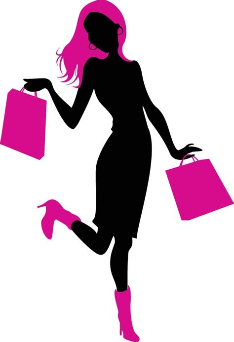 Girl Shopping Girls Shopping Woman Silhouette Clothing Logo