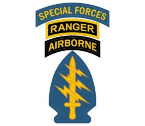 Us Army Special Forces Patch With Sf And Ranger Tabs Vector Etsy