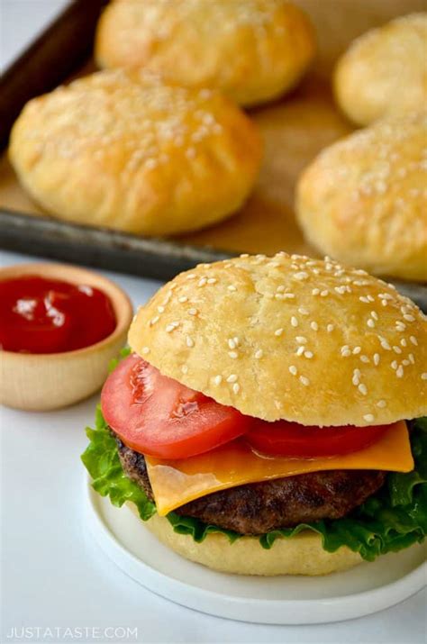 Quick Homemade Burger Buns Without Yeast Just A Taste