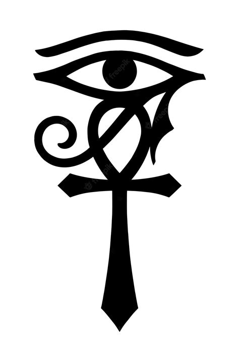 Premium Vector Egyptian Symbol Ankh With Eye Of Horus Vector Illustration