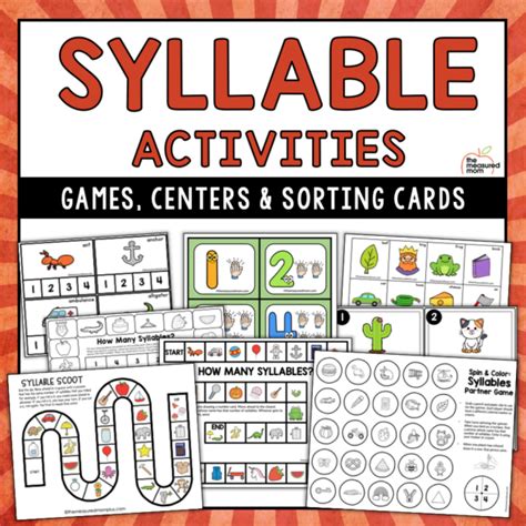 Syllable Activities The Measured Mom