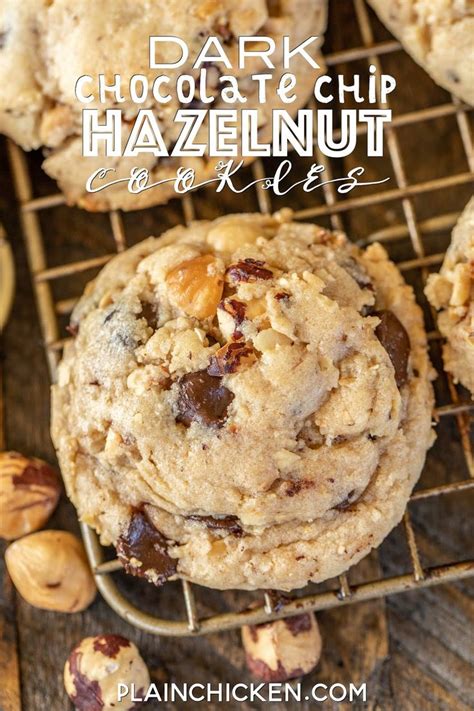 Chocolate Chip Hazelnut Cookies Are Cooling On A Wire Rack With The