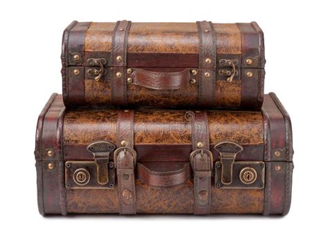 Two Old Suitcases Stacked Stock Photo Image Of Clipping 51083686