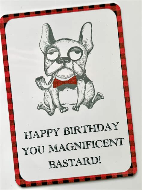 Happy Birthday You Magnificent Bastard Fridge Magnet Card Etsy