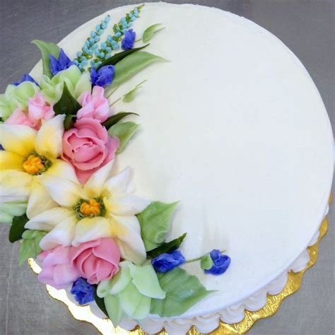 Buttercream Spring Flowers Cake Pretty Birthday Cakes Fairy Garden