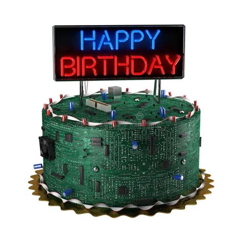 Birthday Cake For Geeks Stock Illustration Illustration Of Signage