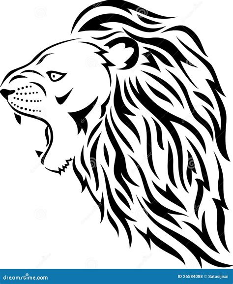 Lion Head On White Background In Vector Lion Head Tattoos Lion Images