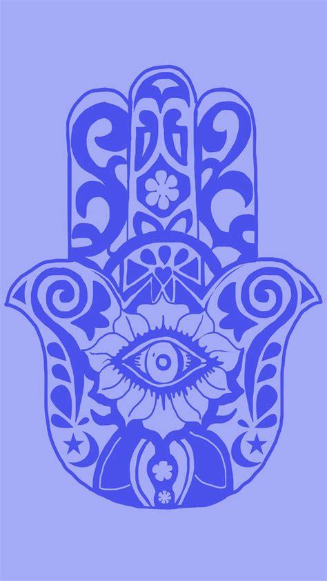 Download A Blue Hamsa Hand With An All Seeing Eye