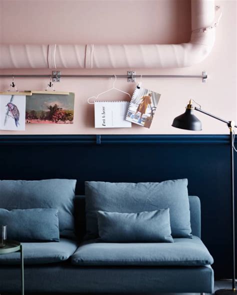 Color Trend How To Decorate With Blush Pink And Dark Blue Apartment