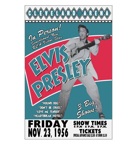 Elvis Presley 1956 Concert Poster Raw Sugar Art Studio