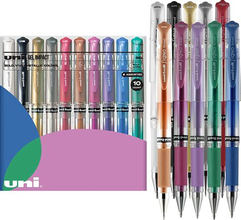 Uniball Signo 207 Gel Impact Stick Gel Pen 10 Assorted Pens 10mm