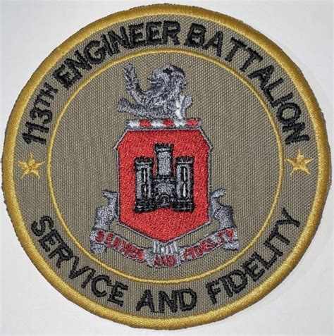 Us Army 113th Engineer Battalion Service And Fidelity Patch Decal
