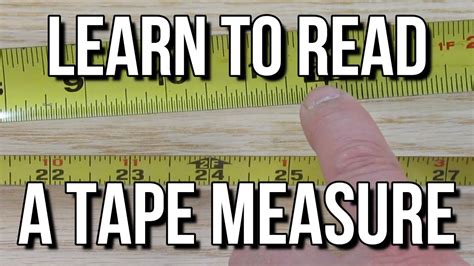 Learn How To Read A Tape Measure Youtube