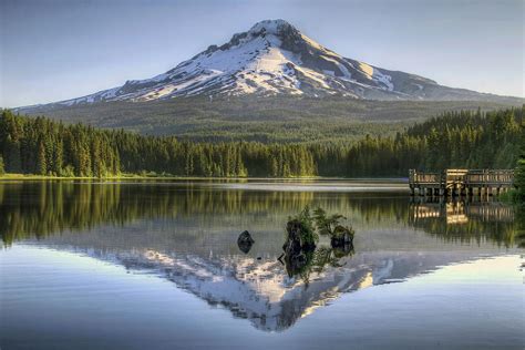 Mount Hood Reflection On Trillium Lake Photograph By David Gn Fine