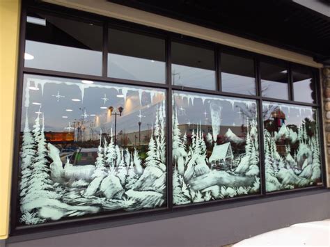 Extra Large Snowy Window Painting Br