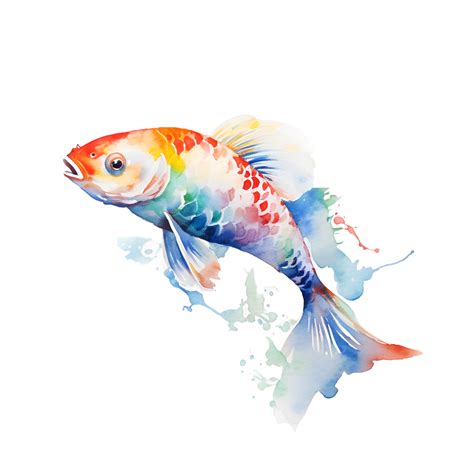 Koi Fish Watercolor Clipart AI Generated 24065266 PNG