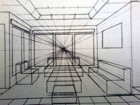 Gambar perpektif satu titik hilang lorong ruangan ini di buat dengan mudah dan sederhana sehingga bisa di ikuti dan di pelajari. Perspektif Satu Titik Hilang ~ DUNIA SENI