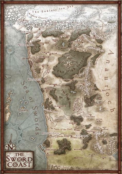 Carte Cote Des épées Hex Map Map Fantasy World Map
