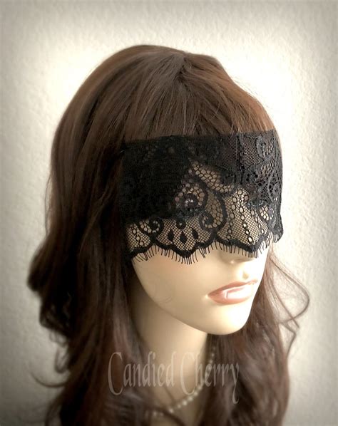 Black Lace Eye Mask Veil Mysterious Masquerade Party Fetes Etsy