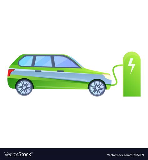 Hybrid Car Charge Station Icon Cartoon Style Vector Image