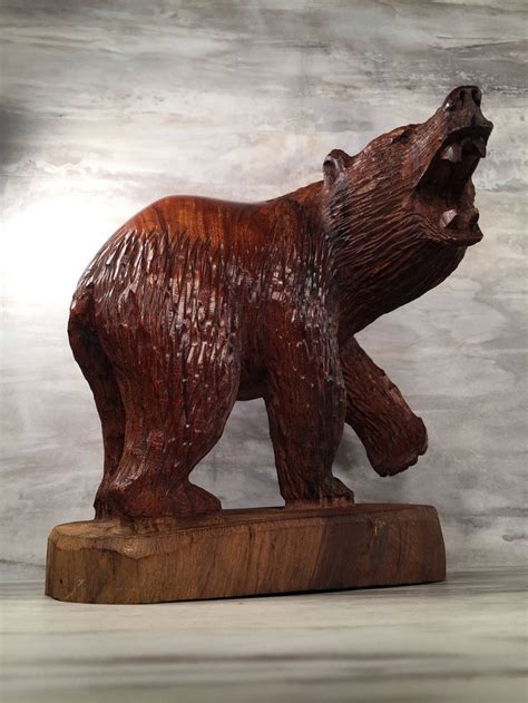 Ironwood Bear Carving Etsy Bear Carving Carving Sculpture
