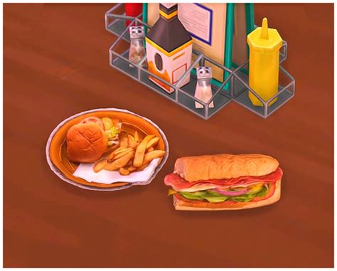 Chicken Sandwich Meal And Sub Sandwich At Josie Simblr Sims 4 Updates