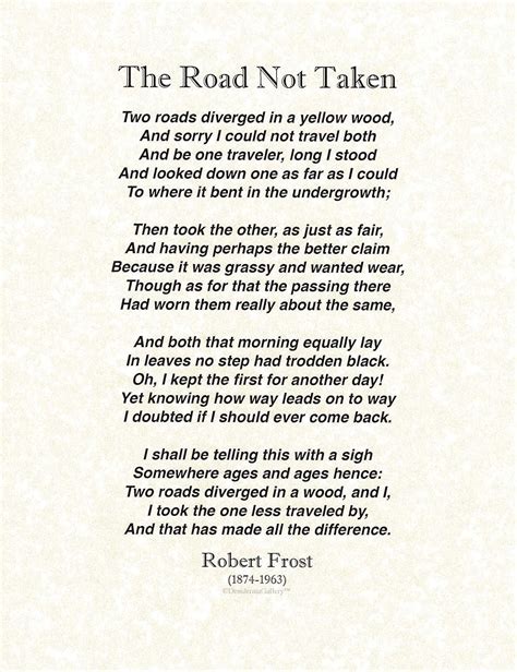 words of wisdom by robert frost the road not taken poem on fine parchment paper … amazon ca