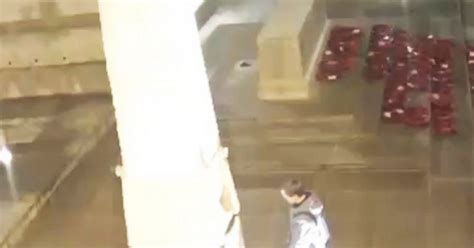 Watch Shocking Moment Man Urinates On Cenotaph War Memorial In Disgusting Act Of Vandalism