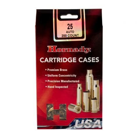 Hornady 25 Acp Unprimed Brass 200 Red River Reloading And Outdoors