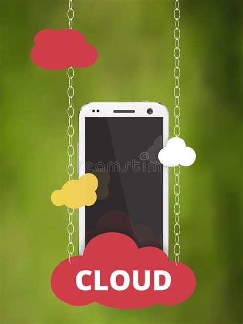 Cloud Service With Cell Phone Vector Stock Vector Illustration Of