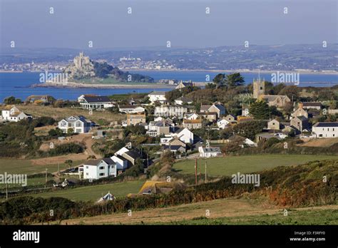 Uk Weather View On St Michaels Mount With Perranuthnoe Village In