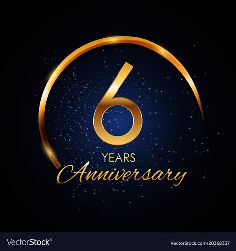 Template Logo 6 Year Anniversary Royalty Free Vector Image