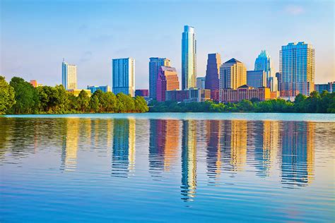 Austin Skyline At Sunrise Reflected In Photograph By Dszc Fine Art