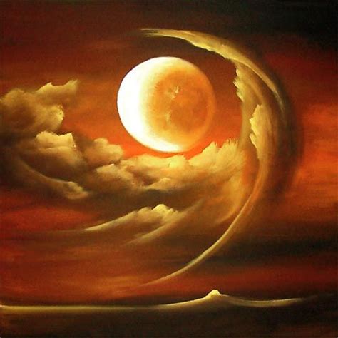 Original Abstract Art Paintings By Osnat Engulfed Moon Clouds