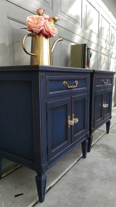 Annie Sloan Napoleonic blue with dark wax https://www.facebook.com