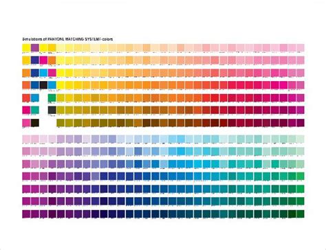 15 Word Pantone Color Chart Templates Free Download Pantone Color