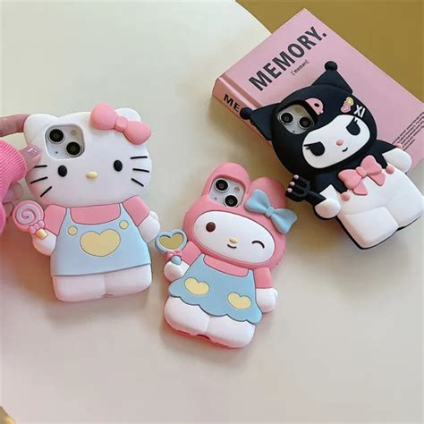 For Iphone 14 Pro Max 13 12 11 Xs Xr 3d Cute Hello Kitty Kuromi