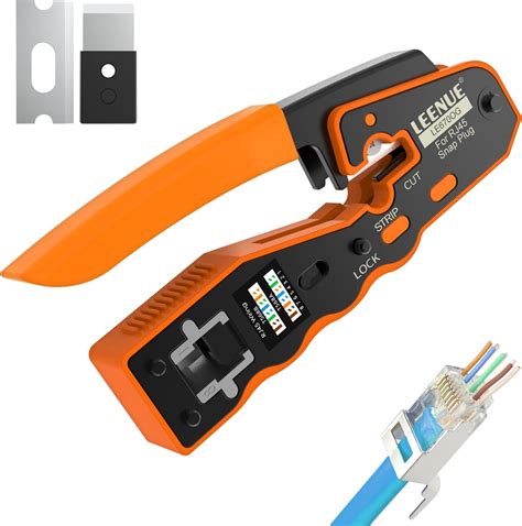 Rj45 Pass Through Crimp Tool For Cat6 Cat5 Cat5e 8p8c Modular Connectors All In One Wire Tool