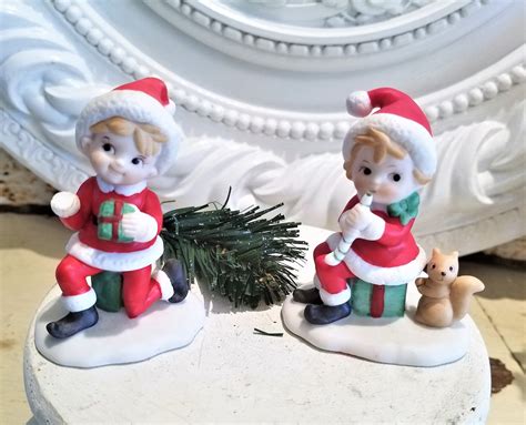 Vintage Lefton Porcelain Snow Girl Christmas Figurines Signed Etsy