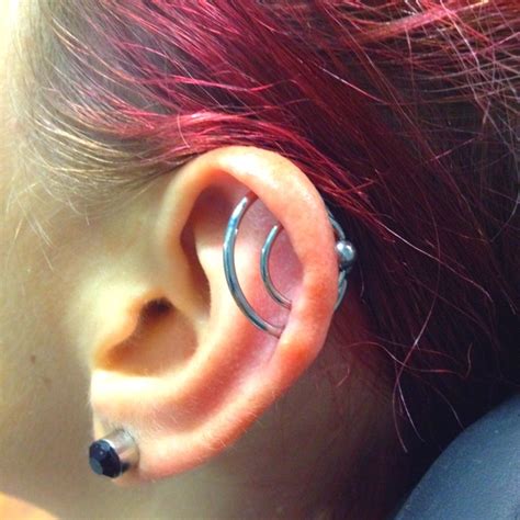 Double Orbital Piercing Orbital Piercing Earings Piercings Ear Lobe Piercings