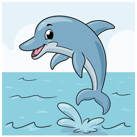 How To Draw A Cartoon Dolphin Really Easy Drawing Tutorial