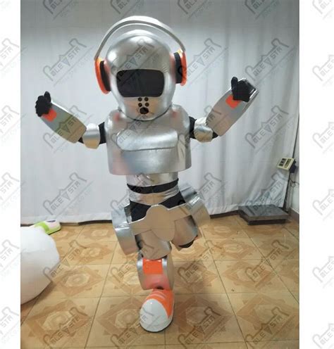 Polyfoam High Quality New Silver Robot Mascot Costume Led In Mascot