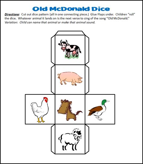 Image Result For Animal Sounds Dice Farm Animals Preschool Farm
