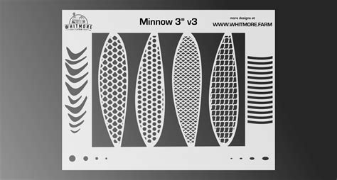 Minnow Airbrush Stencil Fishing Lure 3 3 Inch Whitmore Farm