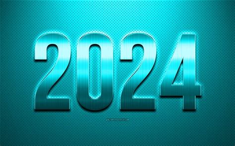 Download 4k 2024 Happy New Year Light Blue 2024 Background 2024