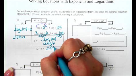 Solving Equs With Exps And Logs 16 17 Youtube
