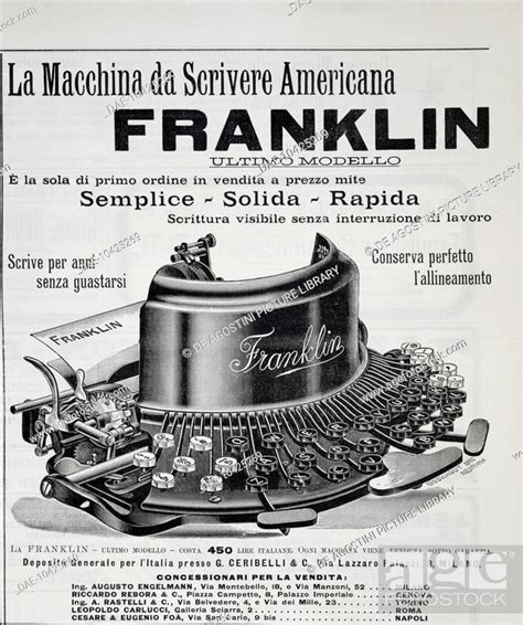The Franklin Typewriter Publicity Image From Lillustrazione Italiana