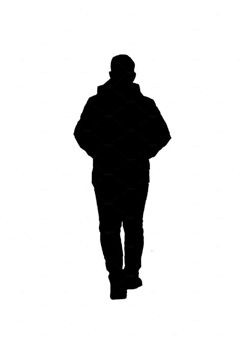 Silhouette Back View Person Walking Custom Designed Illustrations